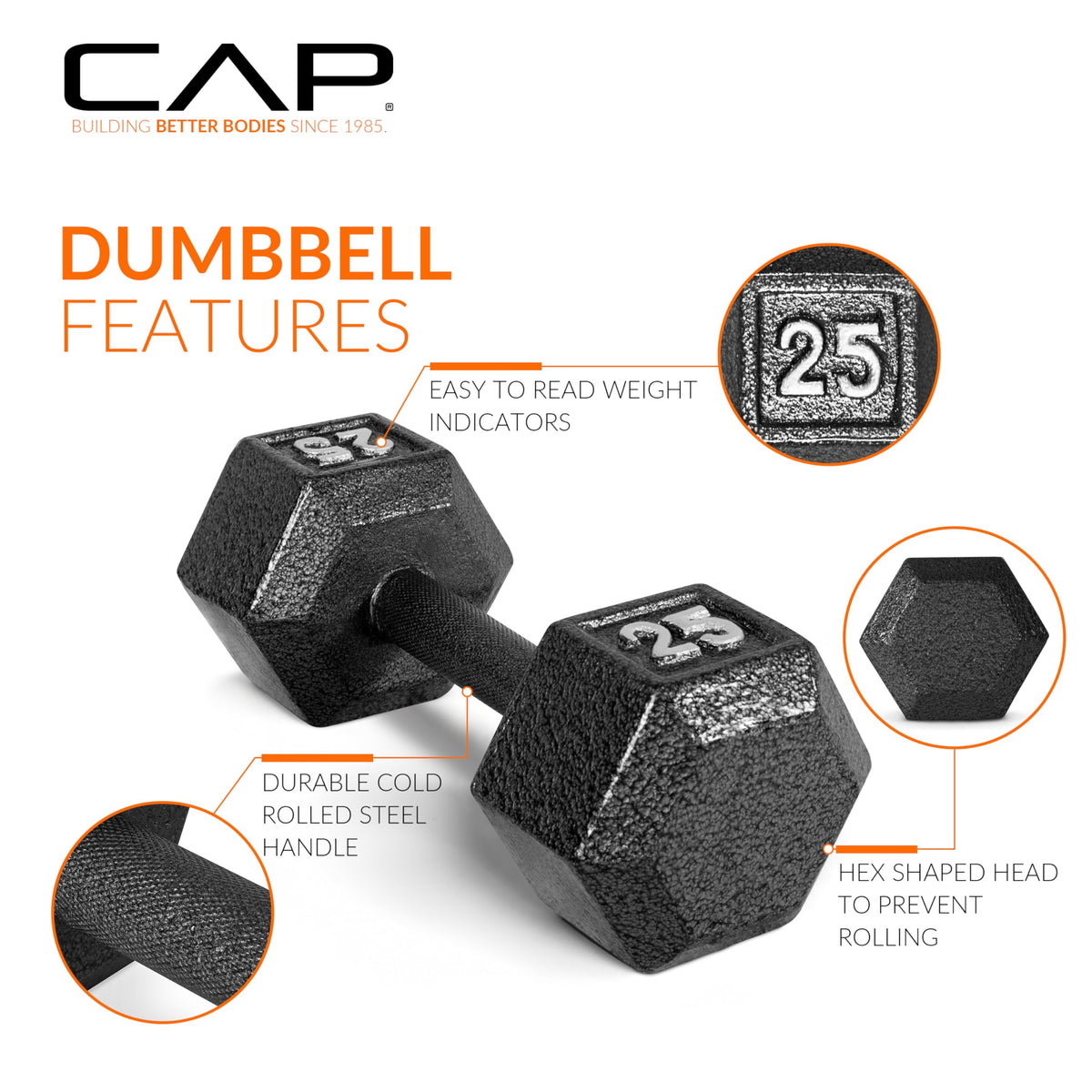 Cast Iron Hex Dumbbell F690877