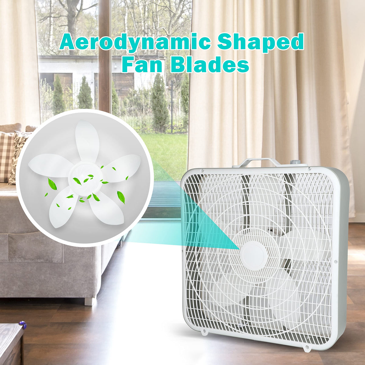 20'' 3-Speed Box Fan with Carry Handle C75878