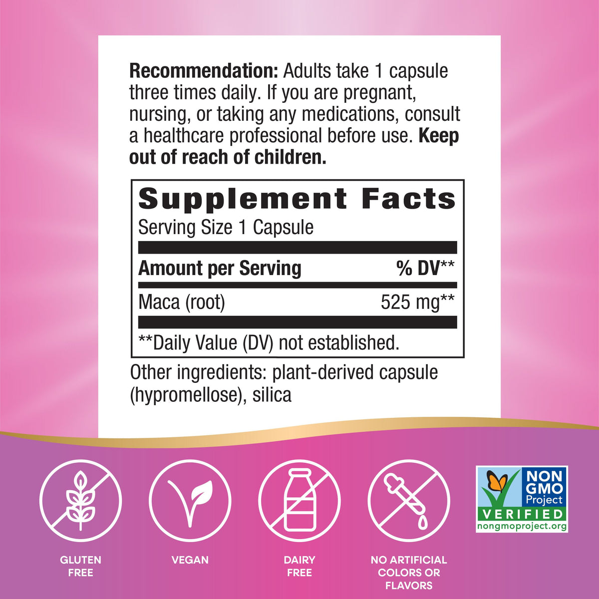 Maca Root Capsules Vegan 100 ct E690