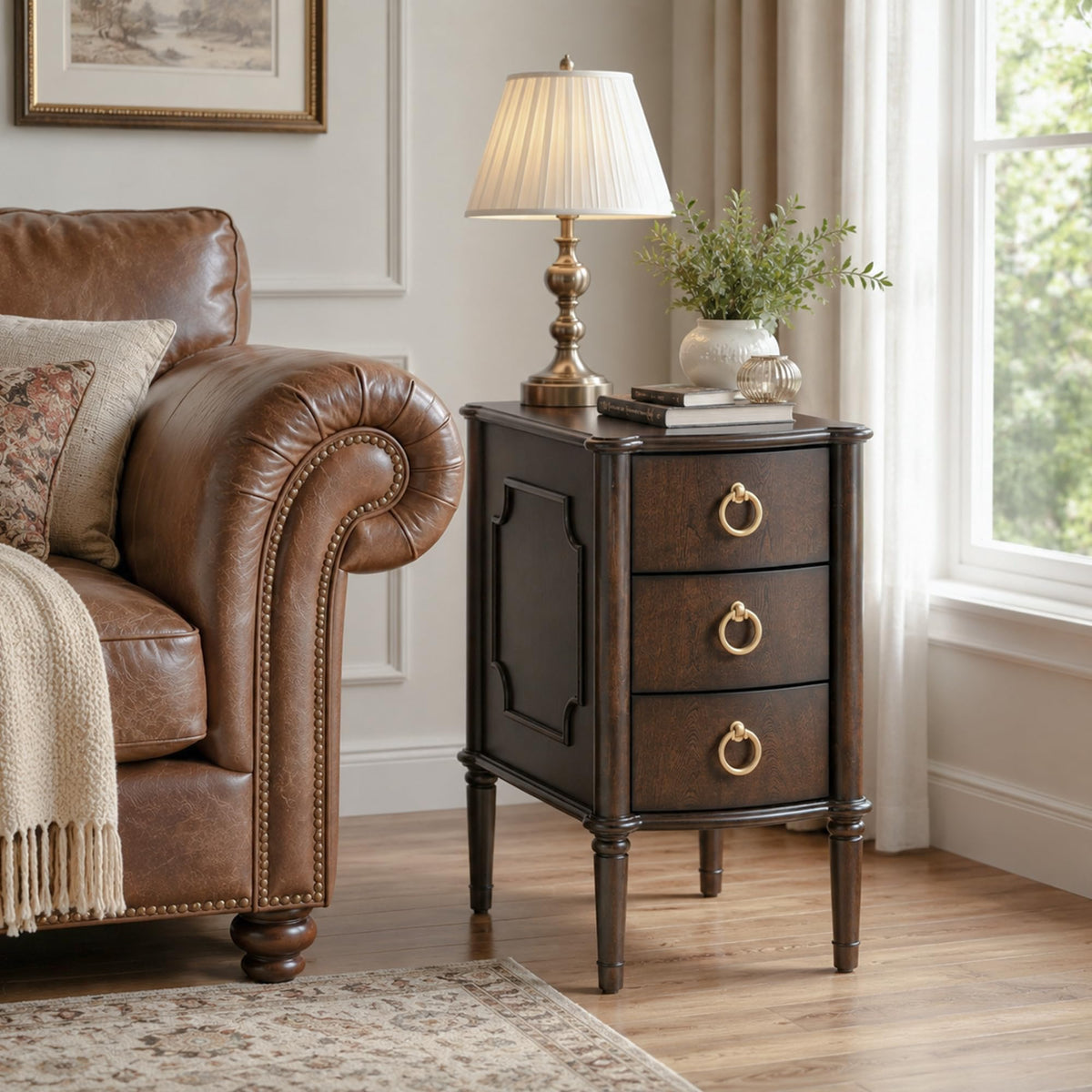 Narrow Wood Nightstands Set of 2 L862209