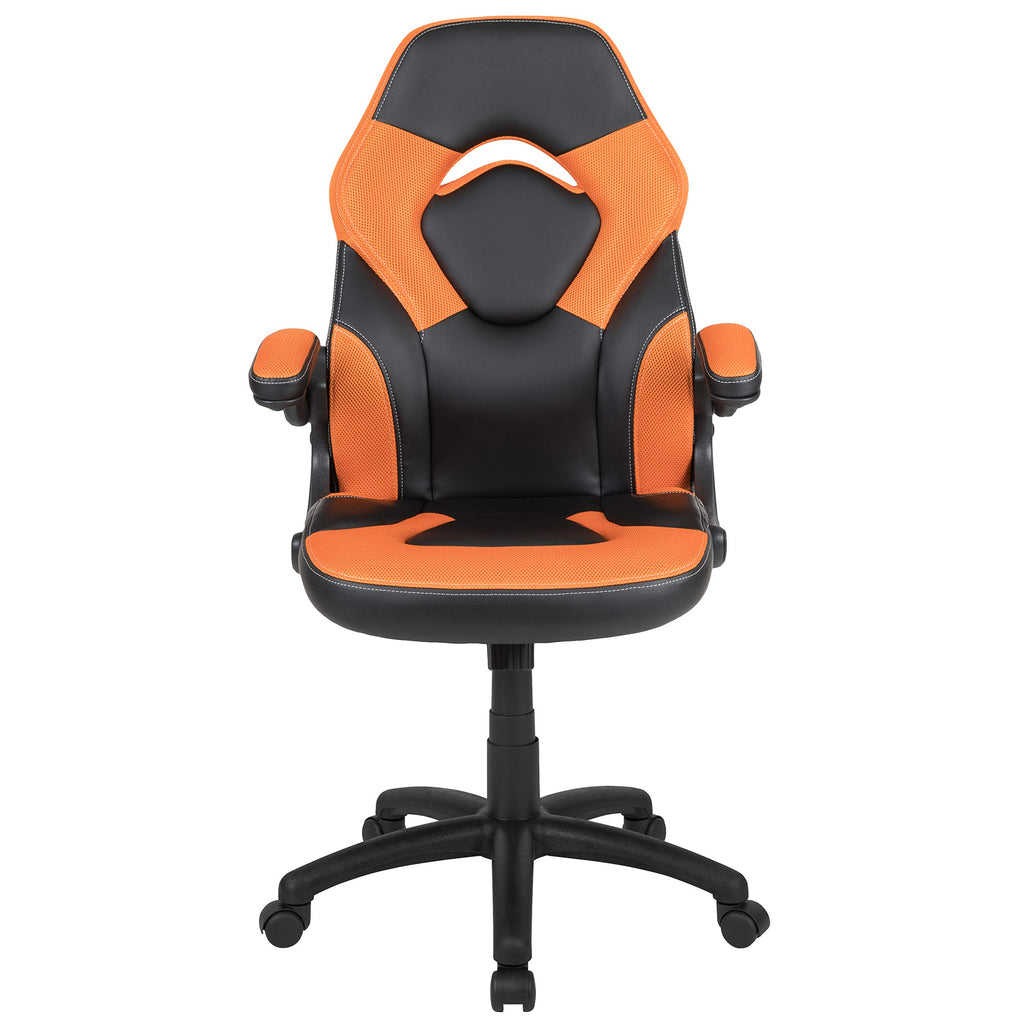 Orange Black Ergonomic Gaming Chair with Flip-up Arms R5125