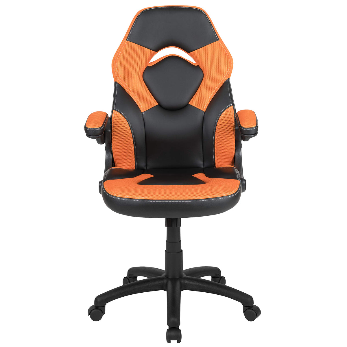 Orange Black Ergonomic Gaming Chair with Flip-up Arms R5125