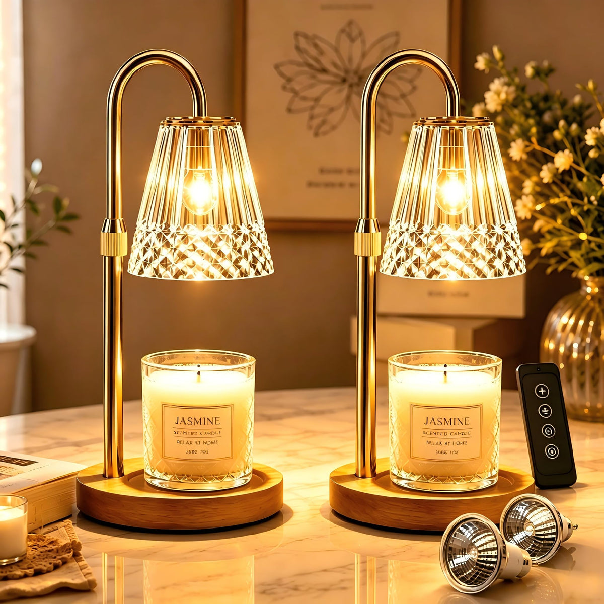 Candle Warmer Lamp 2 Pack with Timer & Dimmer H8745