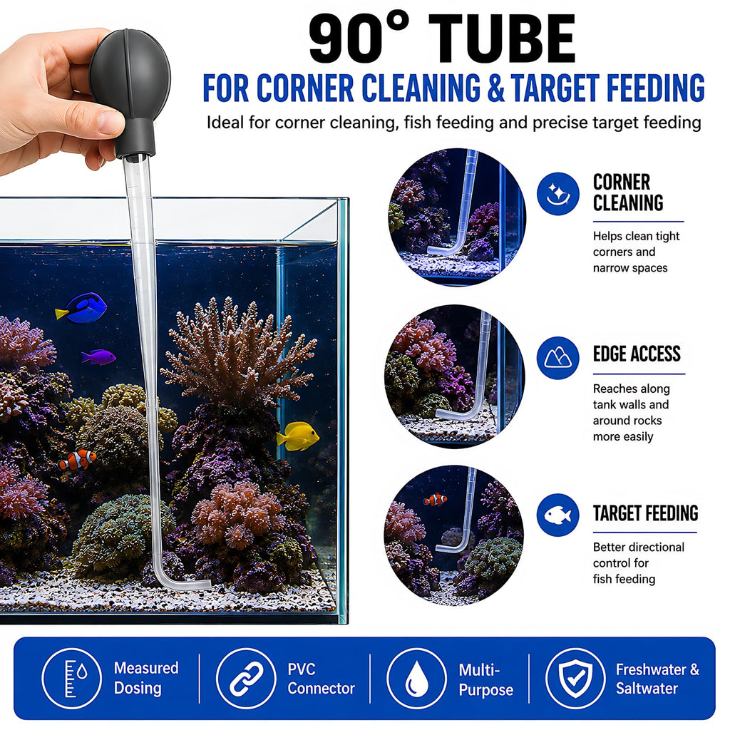 Aquarium Turkey Baster 4-in-1 Spot Cleaner and Coral Feeder 21.6 in Q740407