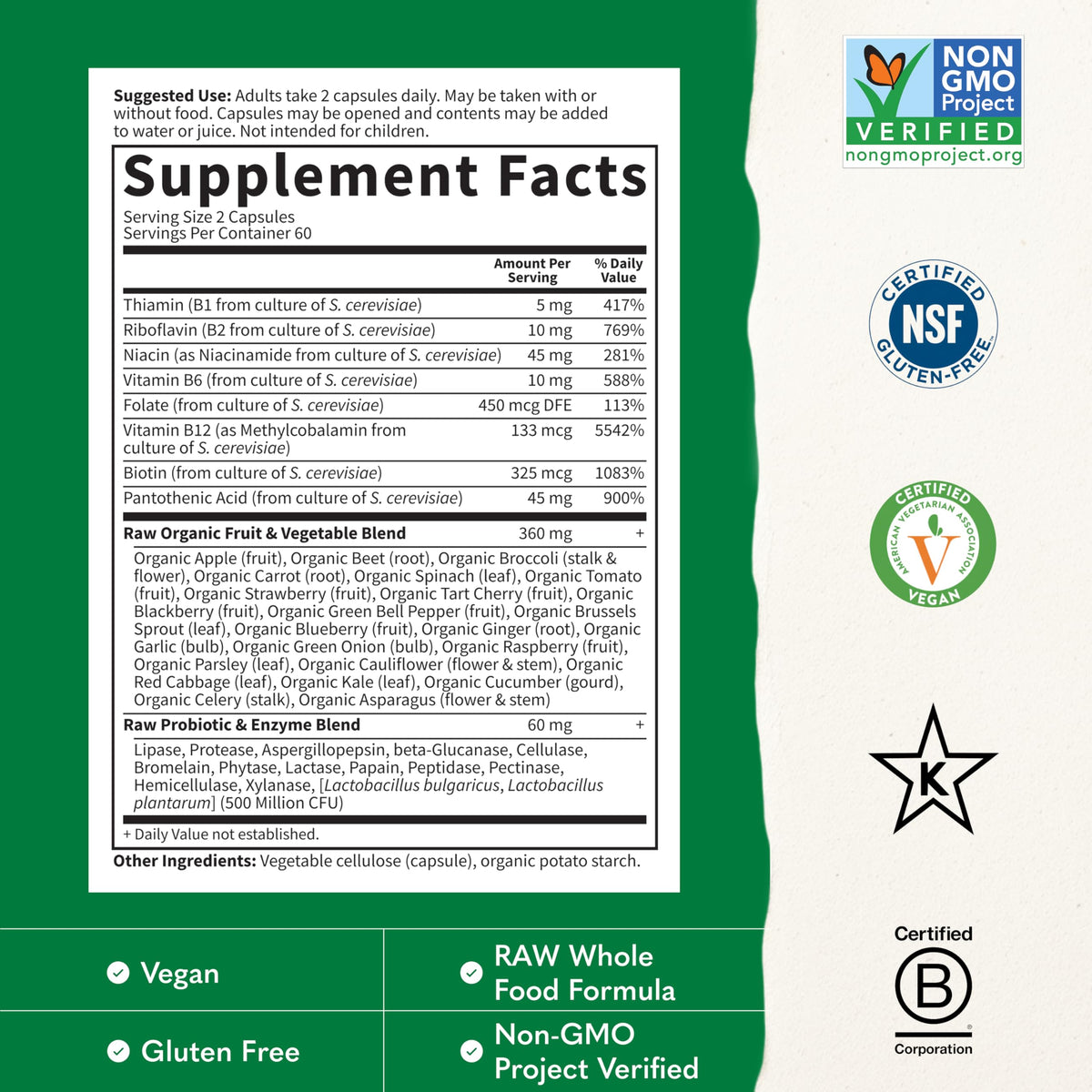 120 Vegan Capsules B-Complex X8830