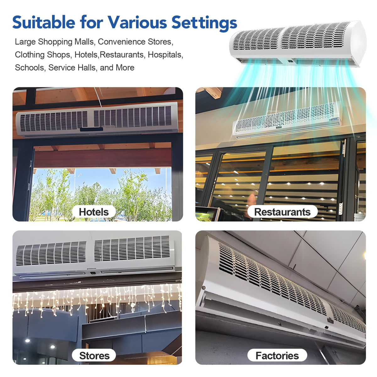Wall Mounted Air Curtain 36 Inch Adjustable 2 Speed Q9918