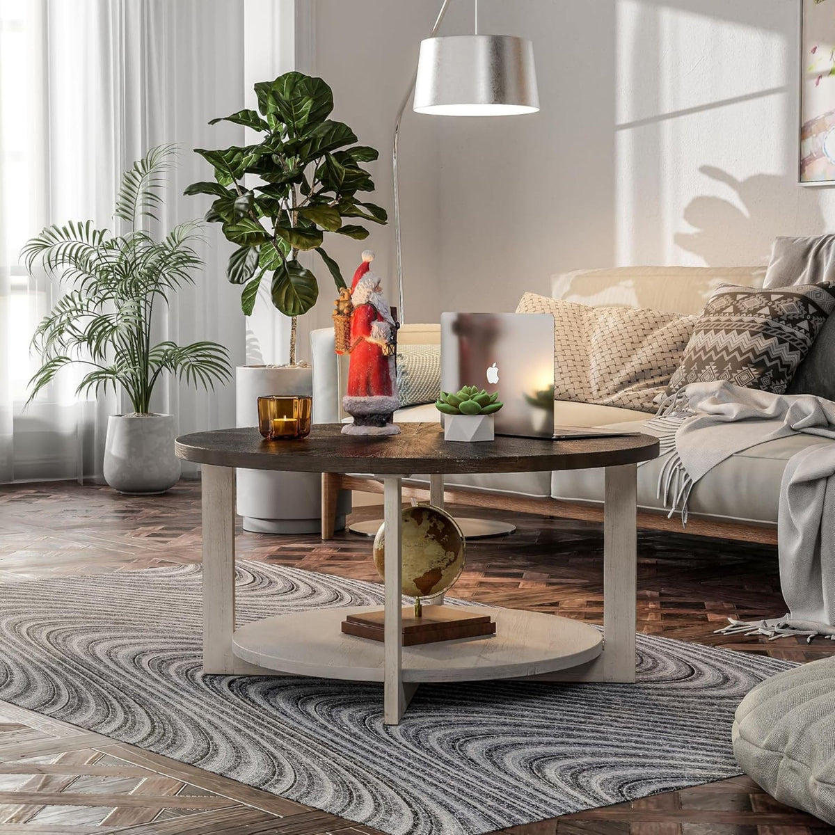 Round Farmhouse Coffee Table H357