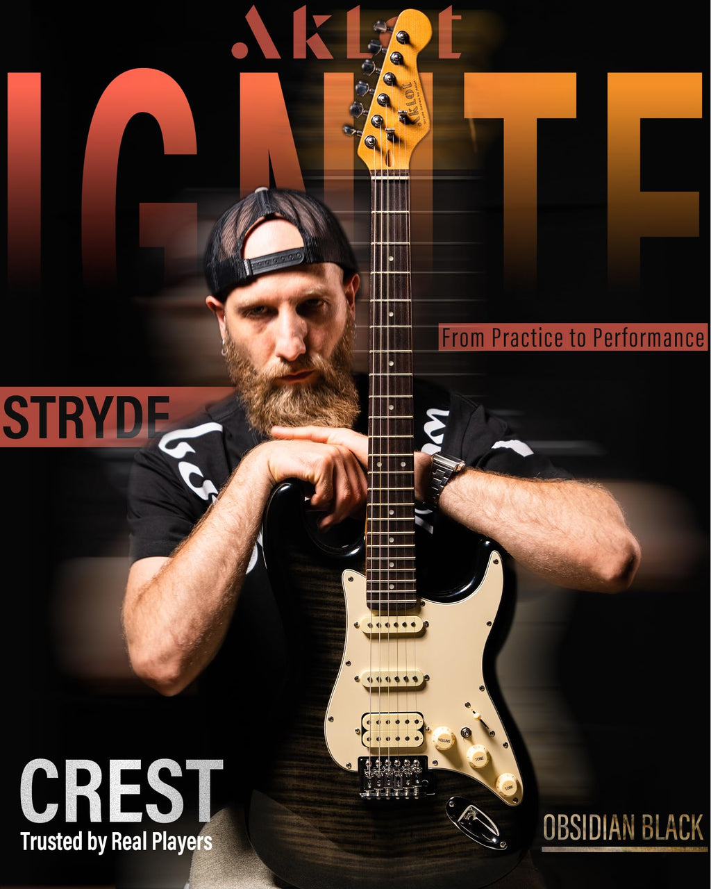 Beginner Electric Guitar Kit with 10W Amp, HSS Pickups, Gig Bag, Tuner, Strap, Picks, Black I37951
