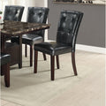 Black Faux Leather Tufted Parson Chairs Set of 2 X971835