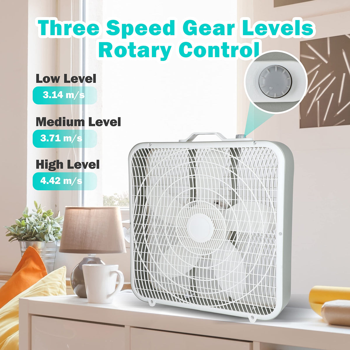 20'' 3-Speed Box Fan with Carry Handle C75878