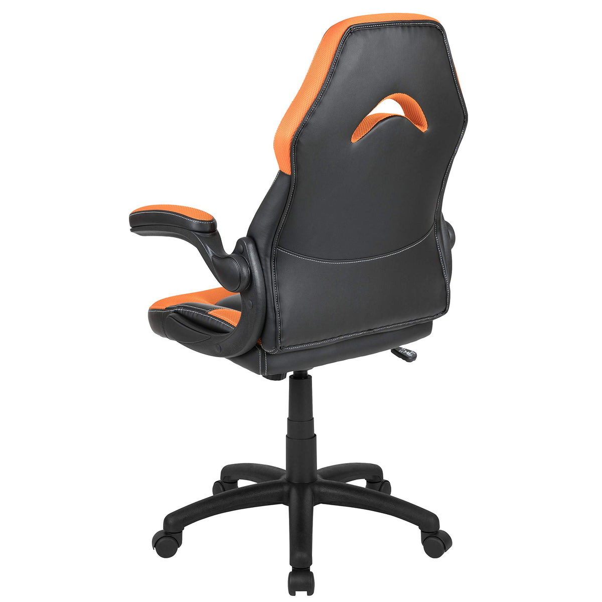 Orange Black Ergonomic Gaming Chair with Flip-up Arms R5125