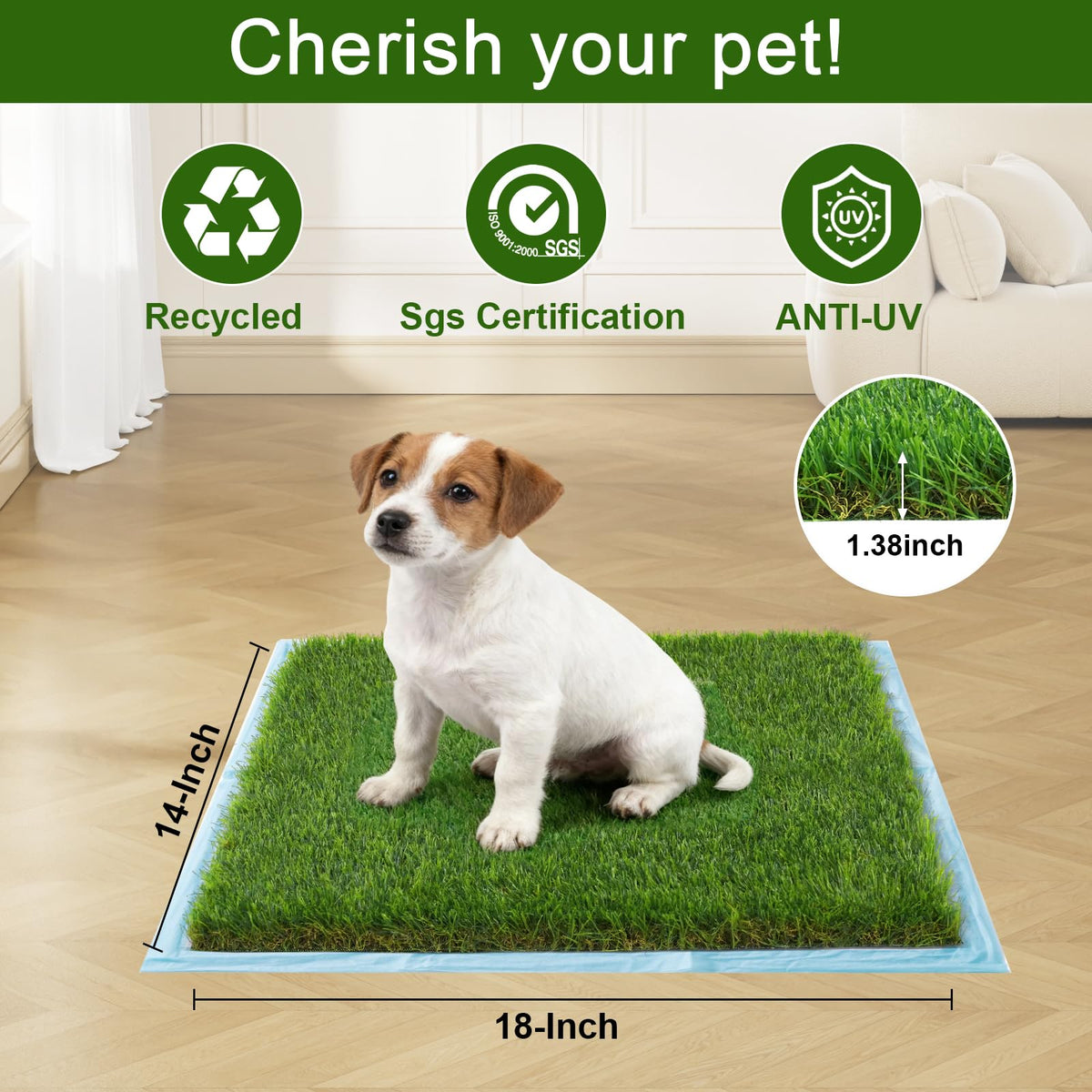 2 Pack 14 x 18 Inch Artificial Grass Dog Pee Pads K30325
