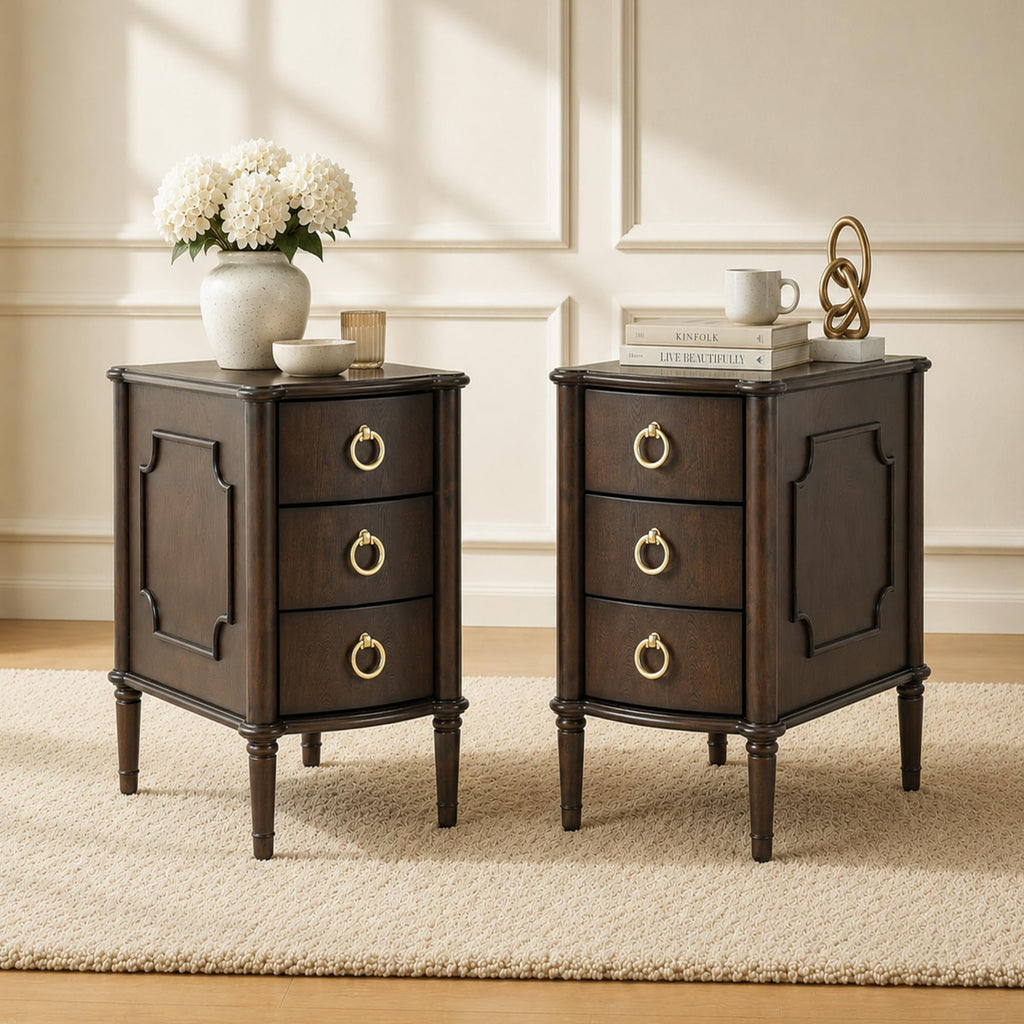 Narrow Wood Nightstands Set of 2 L862209
