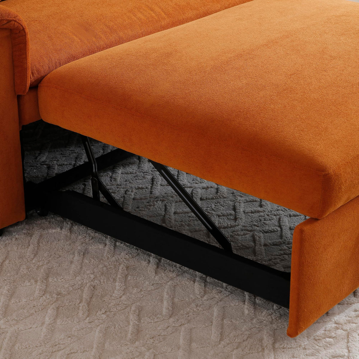 Orange Velvet Sleeper Sofa X2099
