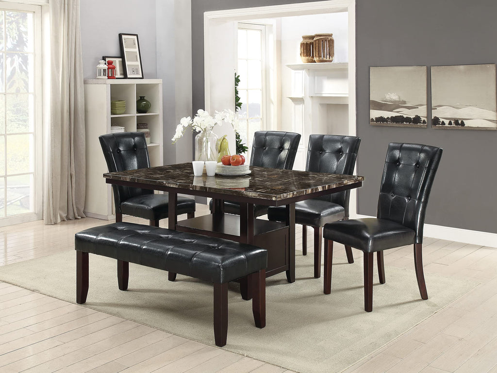Black Faux Leather Tufted Parson Chairs Set of 2 X971835