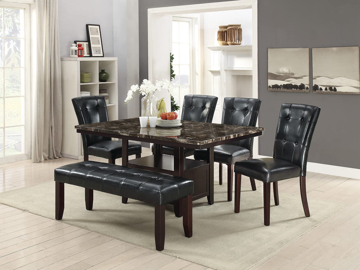Black Faux Leather Tufted Parson Chairs Set of 2 X971835