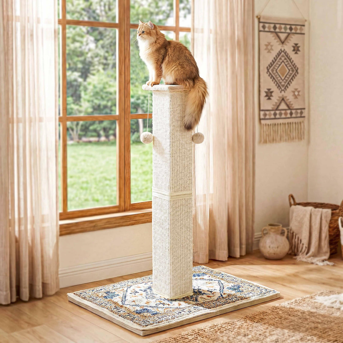 Tall Cat Scratching Post with Carpet A458873