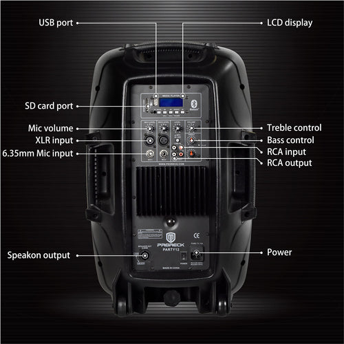12-Inch 1800W 2-Way Powered PA Speaker System Combo Set with Speaker Stands O7219