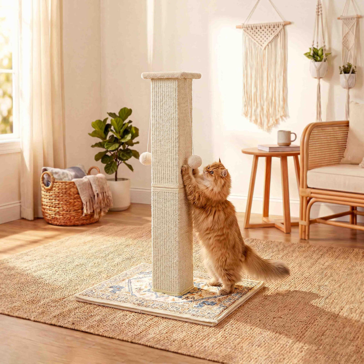 Tall Cat Scratching Post with Carpet A458873