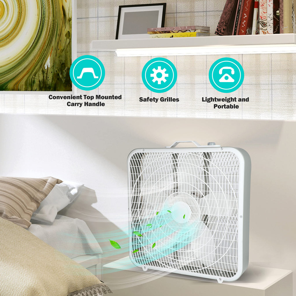 20'' 3-Speed Box Fan with Carry Handle C75878