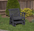 Black Pressure Treated Outdoor Glider Chair with Cup Holders W322149